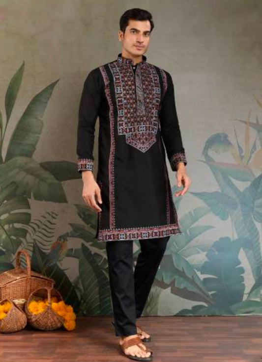 Matrut | Fusion Fits-4 Black Kurta Set