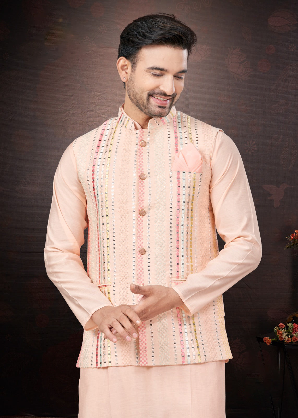 Matrut | Rangroot Peach Kurta Set