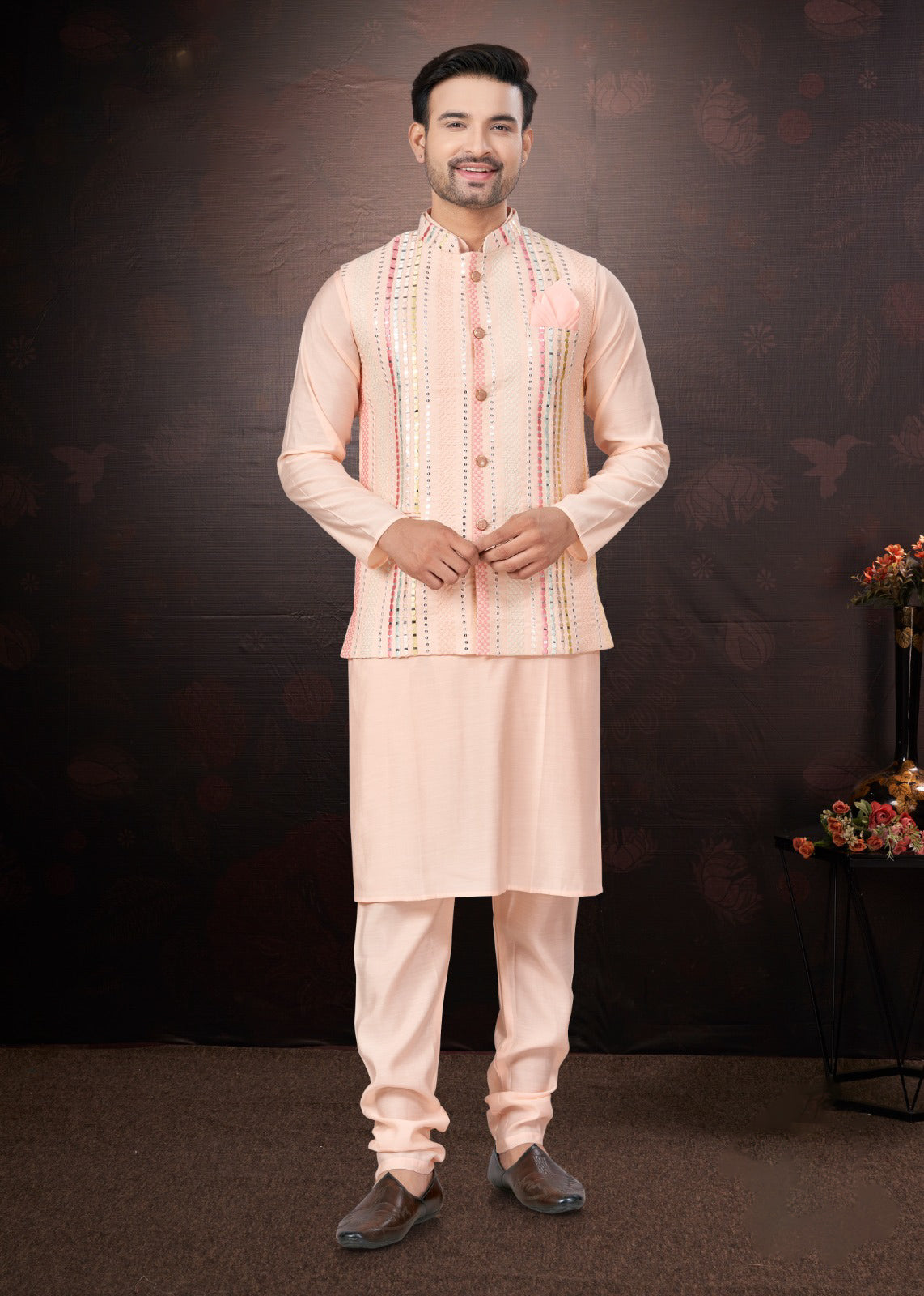 Matrut | Rangroot Peach Kurta Set
