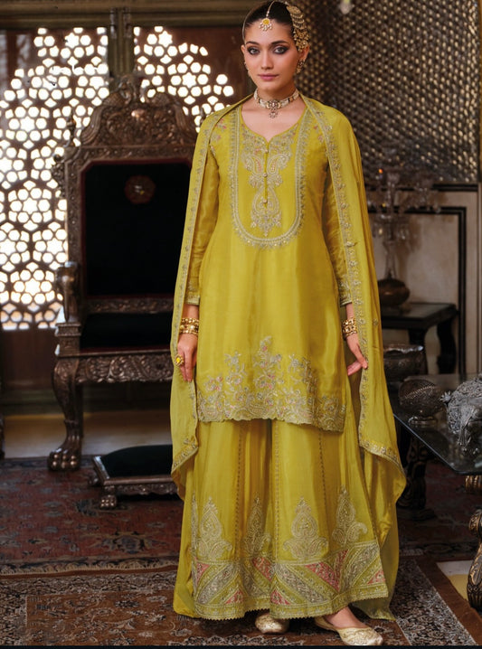Matrut  | Chalini Lime Green Palazzo Suit