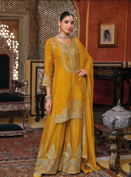 Matrut  | Chalini Yellow Palazzo Suit