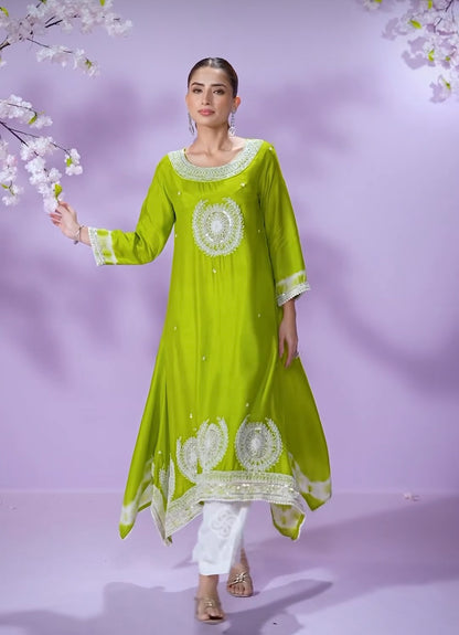Matrut | Chahat Parrot Green Duo Set