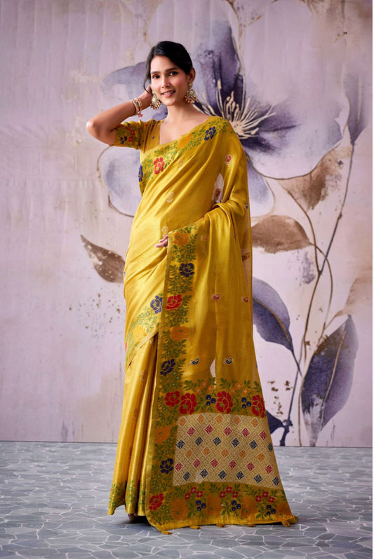 Manan Golden Tissue Silk Saree