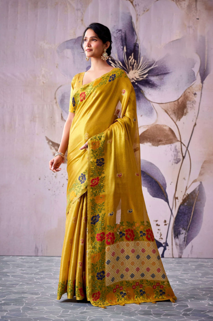 Manan Golden Tissue Silk Saree