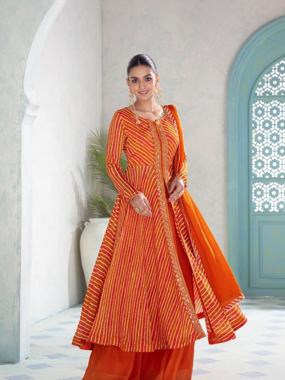 Lotus Orange Anarkali Suit