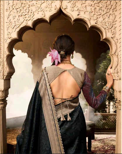 Matrut | Kalaya Black Banarsi Saree