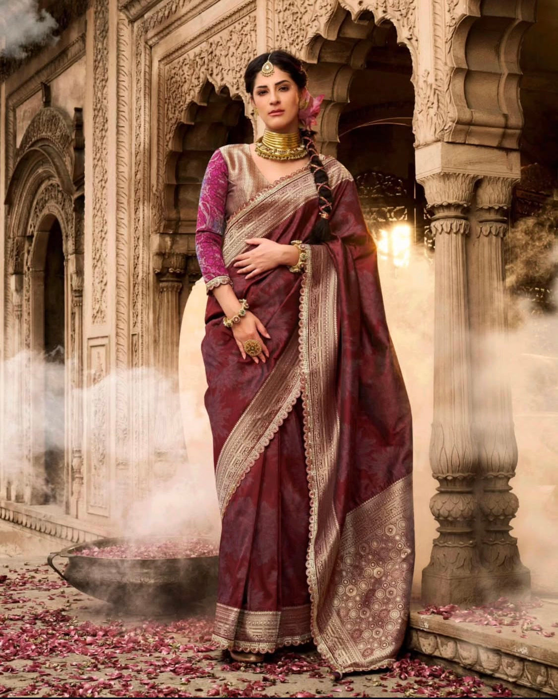 Matrut | Kalaya Mulberry Banarsi Saree