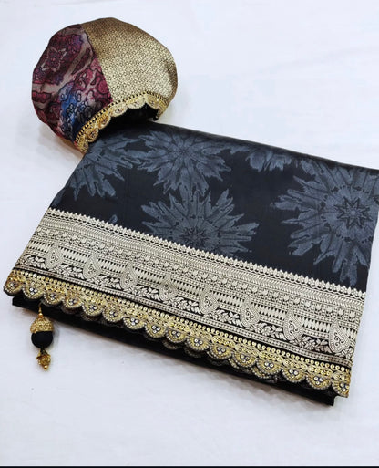 Matrut | Kalaya Black Banarsi Saree