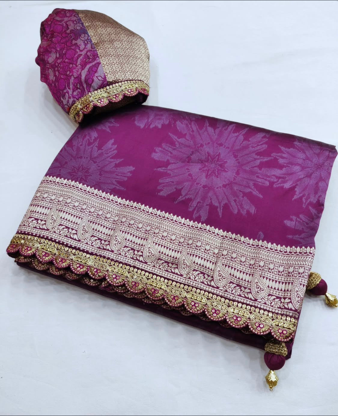 Matrut | Kalaya Plum Banarsi Saree