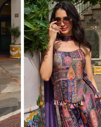 Bansi Purple Indo-western