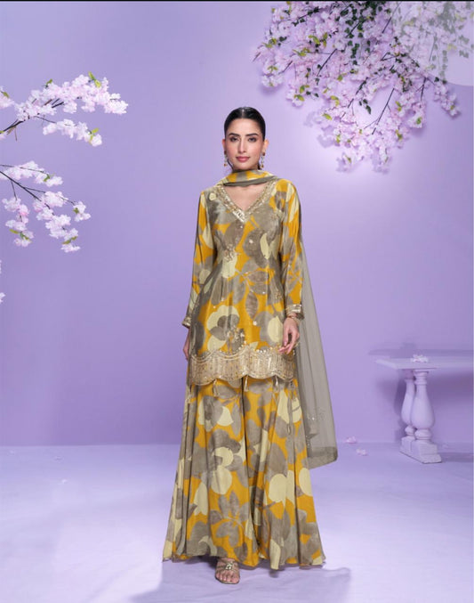 Matrut  | Vaani Mustard Sharara Suit