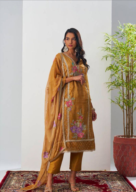 Matrut  | Ehsaas Mustard Straight Suit