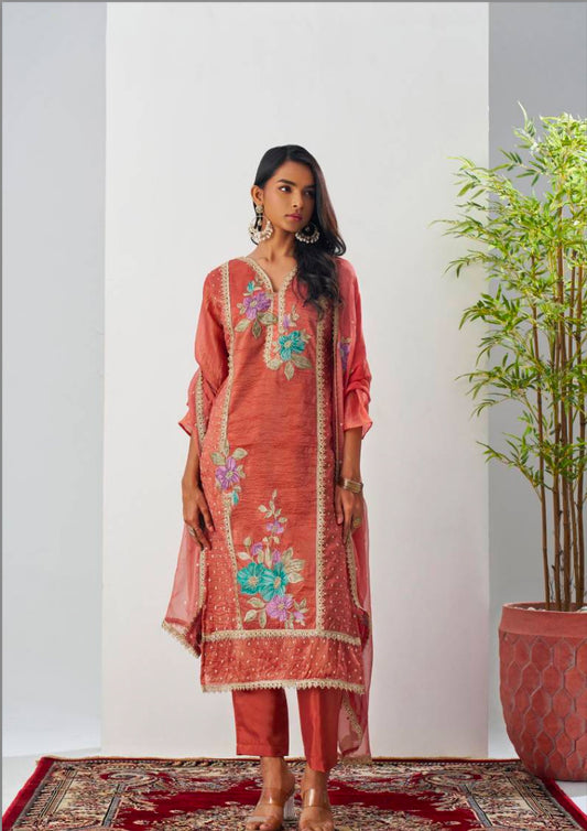 Matrut  | Ehsaas Orange Straight Suit