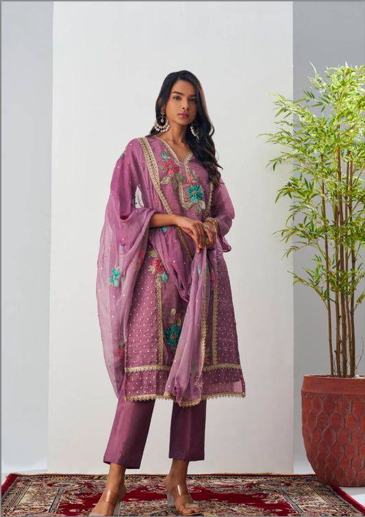Matrut  | Ehsaas Purple Straight Suit