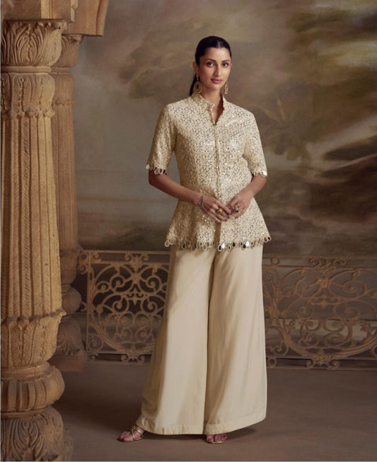 Matrut | Zeenat Cream Duo Set