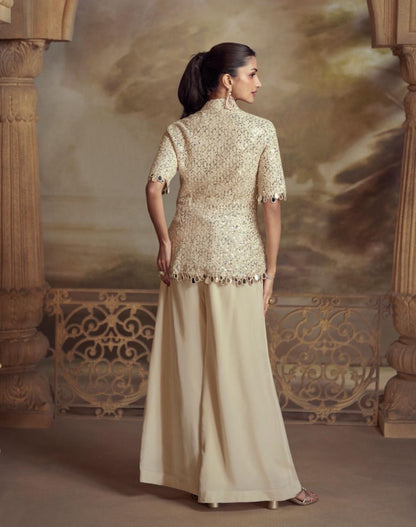Matrut | Zeenat Cream Duo Set