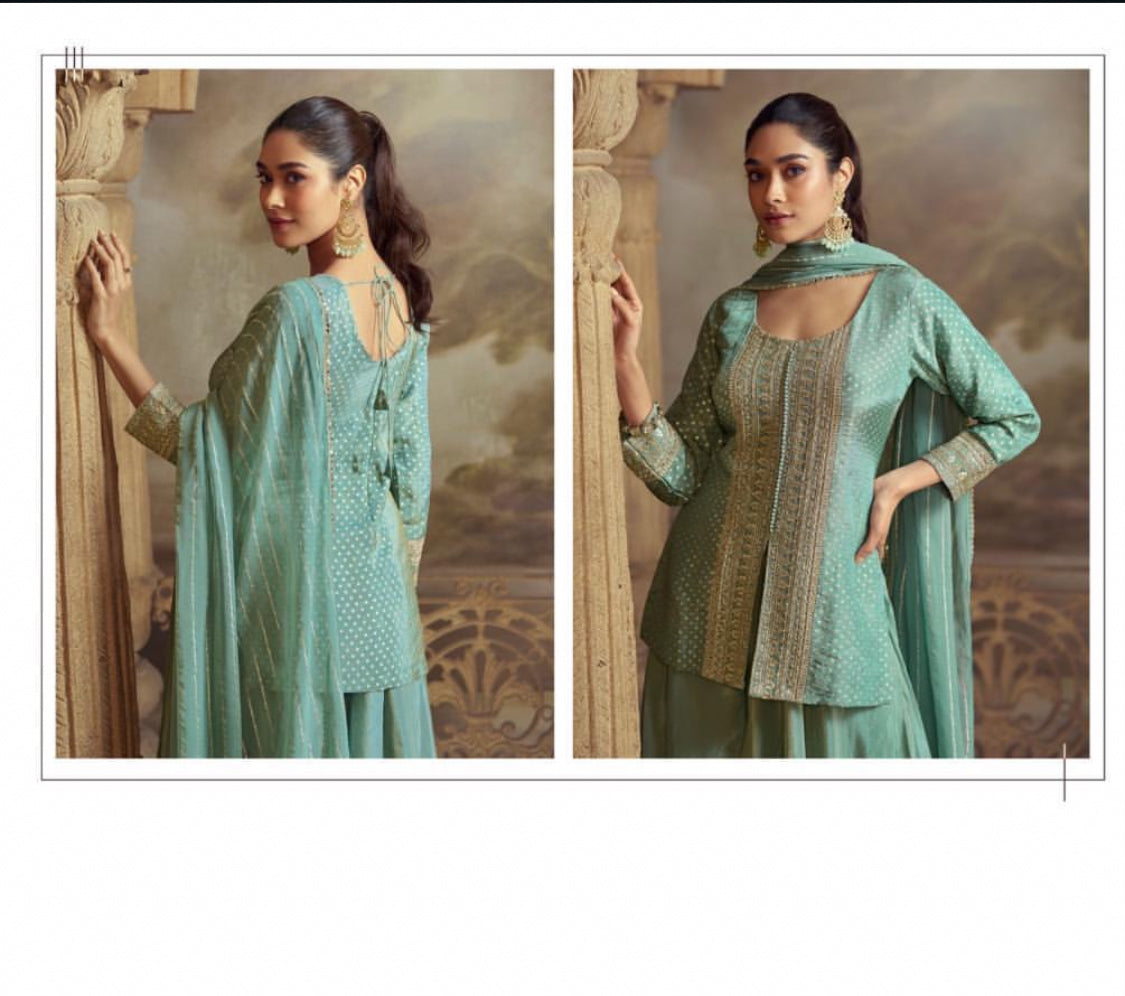Matrut | Zeenat Sea Green Trio Set
