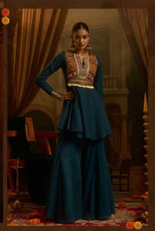 Sutra D01 Blue Indo-western