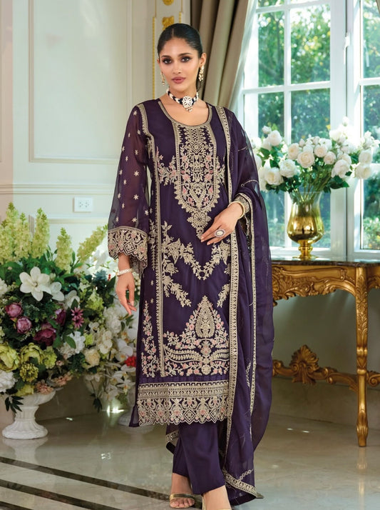 Matrut  | Dastur Dark Purple Straight Suit