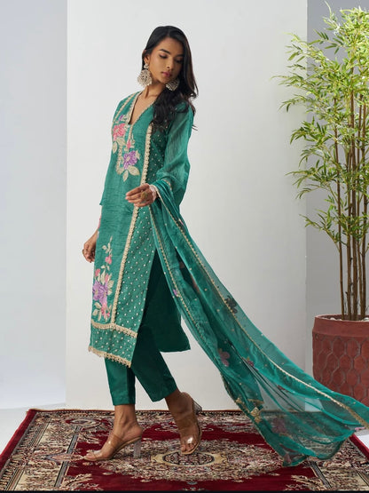 Matrut  | Ehsaas Firozi Straight Suit