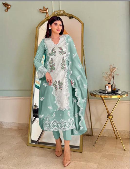 Matrut | Ripples Sea Green Straight Suit