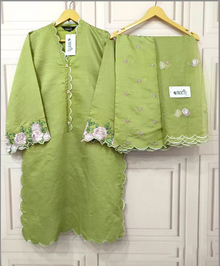 Matrut | Orchid Parrot Green Straight Suit