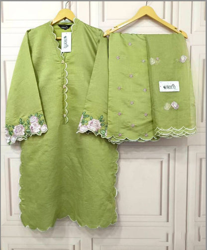 Matrut | Orchid Parrot Green Straight Suit
