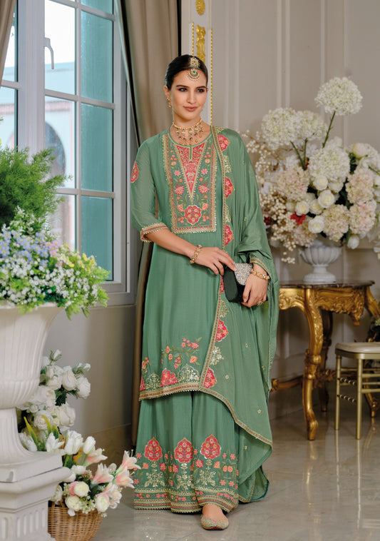 Matrut | Kiyara Green Palazzo Suit