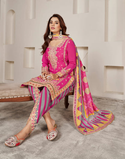 Matrut | Phoolzari Pink Dhoti Suit