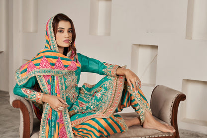 Matrut | Phoolzari Firozi Dhoti Suit