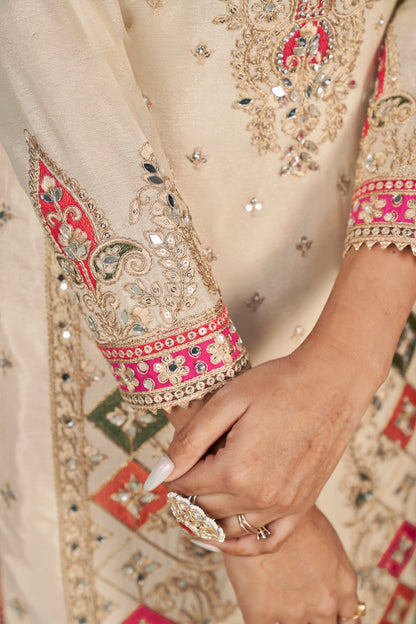 Matrut | Phoolzari Ivory Dhoti Suit
