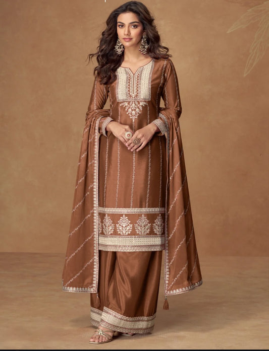 Matrut  | Kaveri Brown Palazzo Suit
