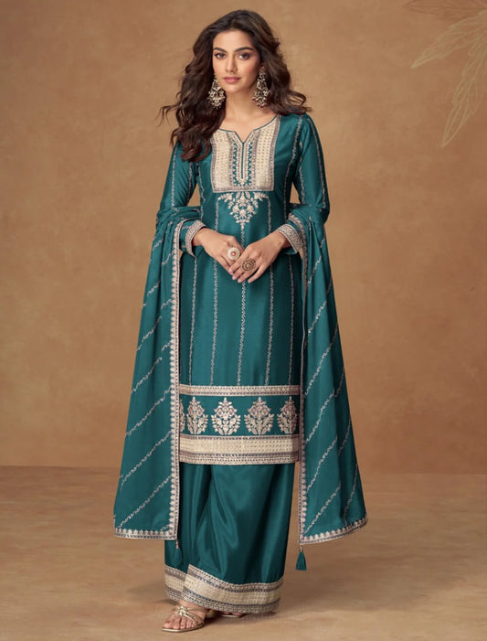 Matrut  | Kaveri Blue Palazzo Suit