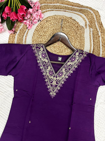 Matrut | Anvaya Purple Straight Suit