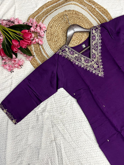 Matrut | Anvaya Purple Straight Suit