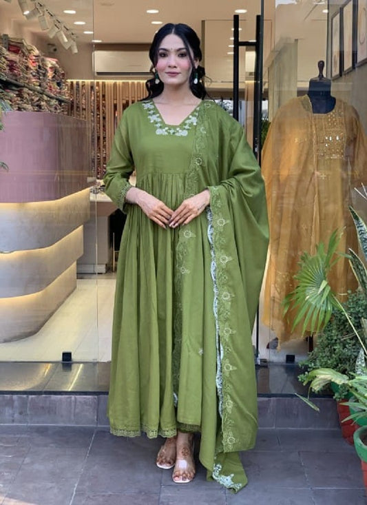 Matrut  | Lakira Pista Green Anarkali Suit