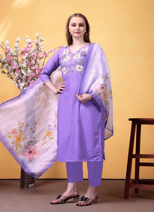 Matrut  | Lavanya Purple Straight Suit