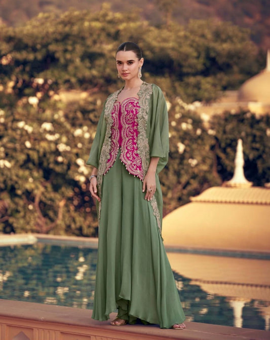 Matrut | Panihari Sea Green-Pink Trio Set