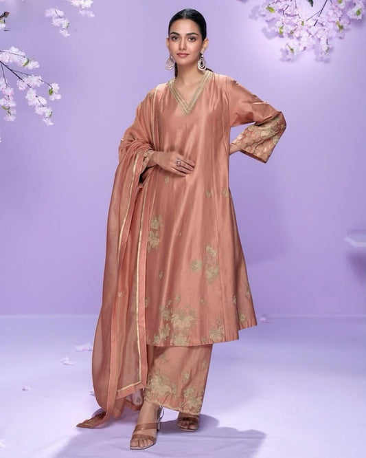 Matrut  | Mausam Rusty Peach A-line Suit