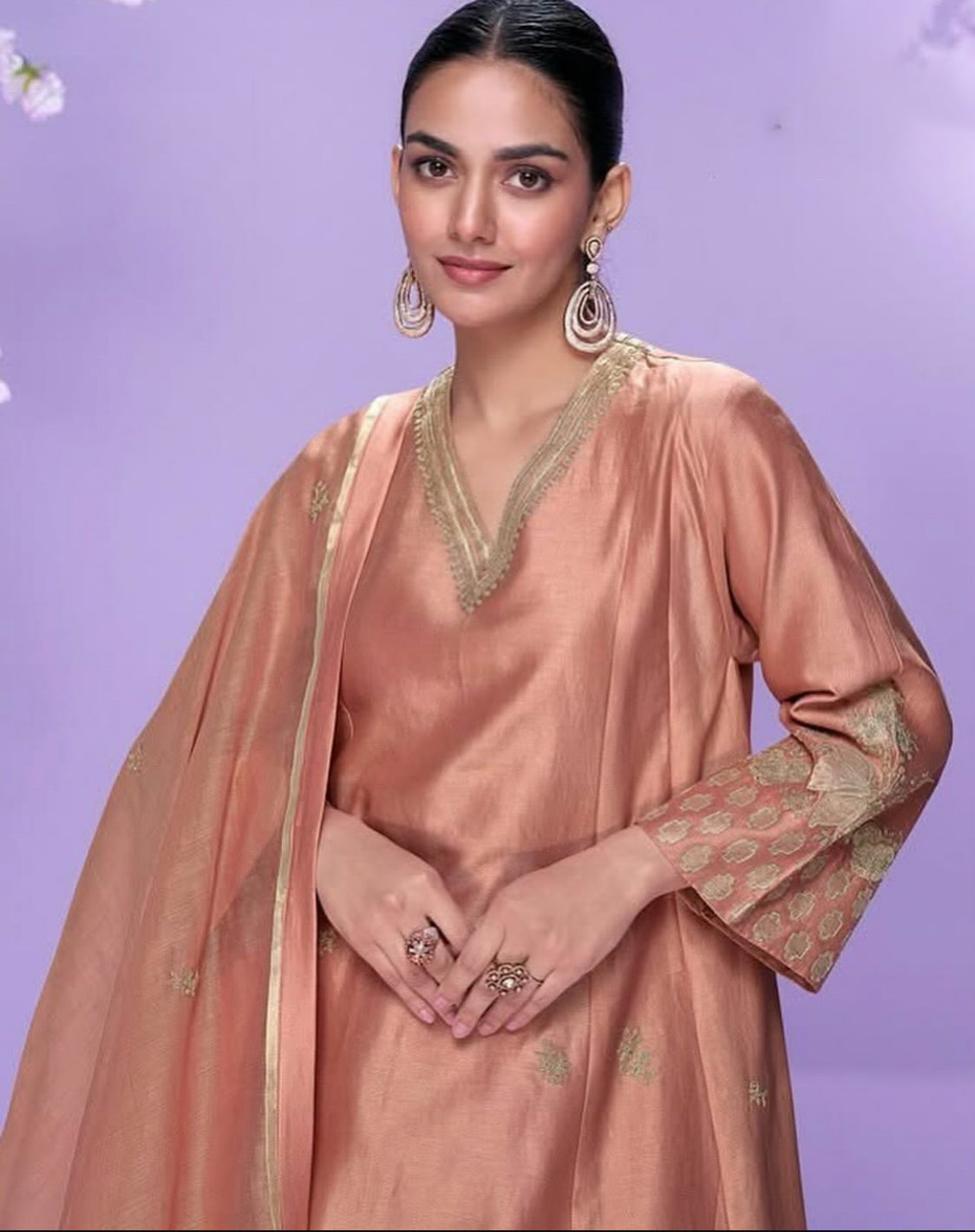 Matrut  | Mausam Rusty Peach A-line Suit