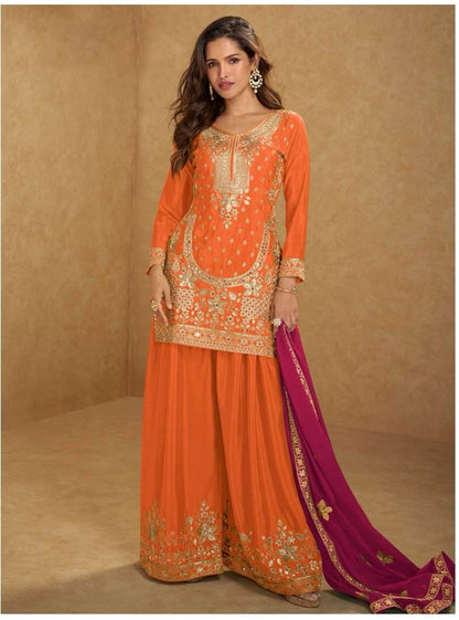 Matrut  | Aarushi Orange Sharara Suit