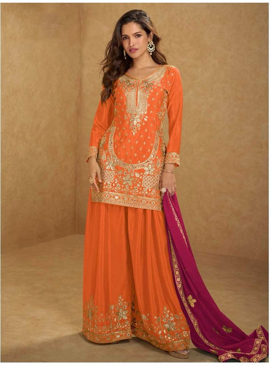 Matrut  | Aarushi Orange Sharara Suit
