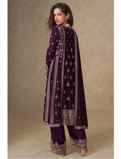 Matrut  | Muskan Wine A-line Suit