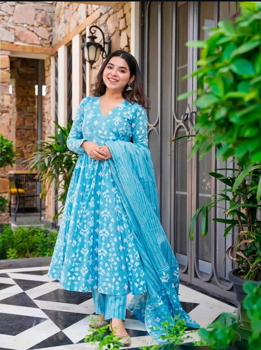 Matrut | Prakrati Sky Blue Anarkali Suit