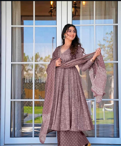 Matrut | Prakrati Brown Anarkali Suit