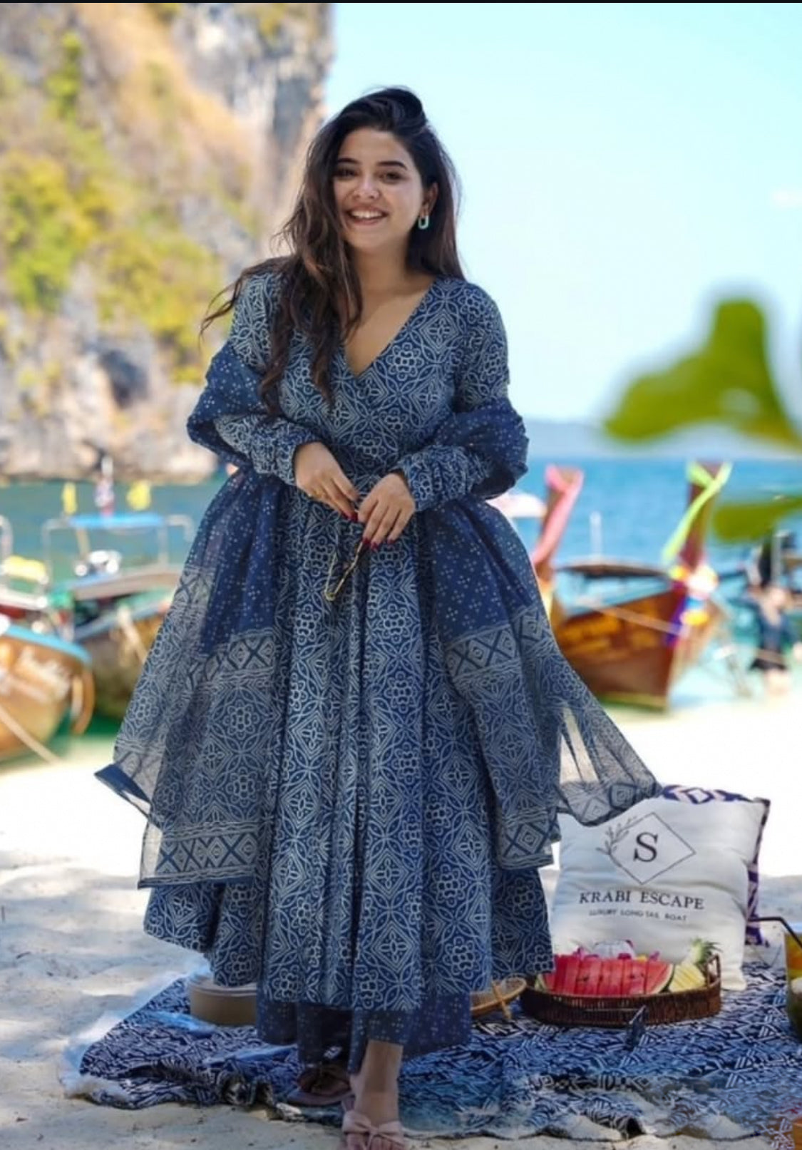 Matrut | Prakrati Dark Blue Anarkali Suit