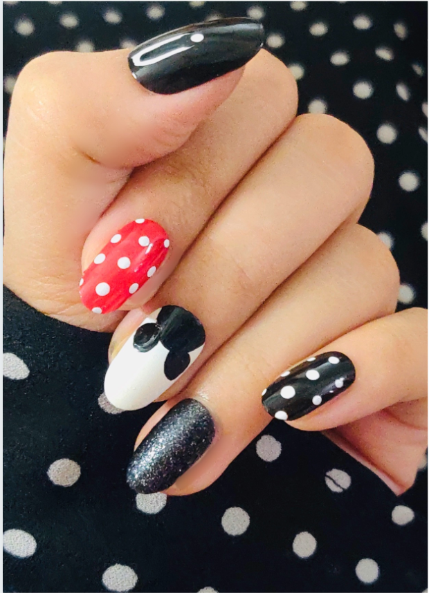 Red-Black Mickey Nails freeshipping - LYNSAYNAILS