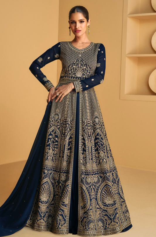 Matrut  | Noble Threads Navy Blue Gown