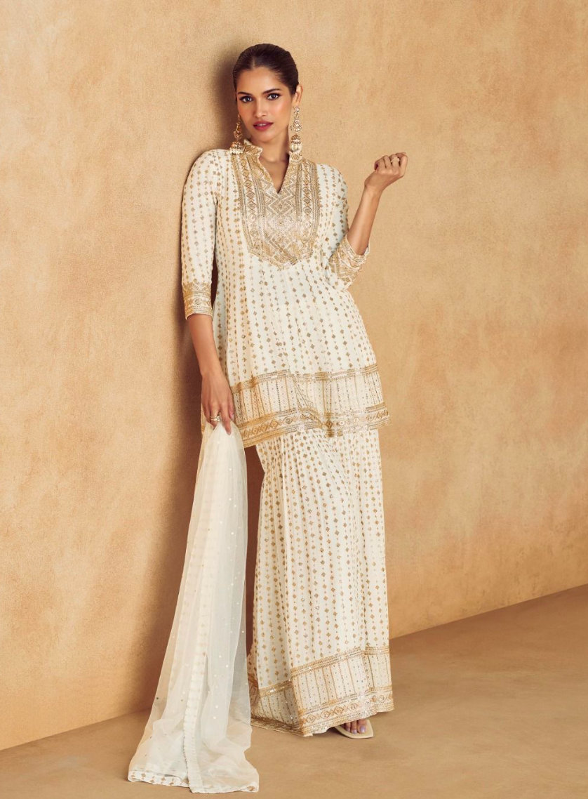 Matrut White Delight Sharara Suit