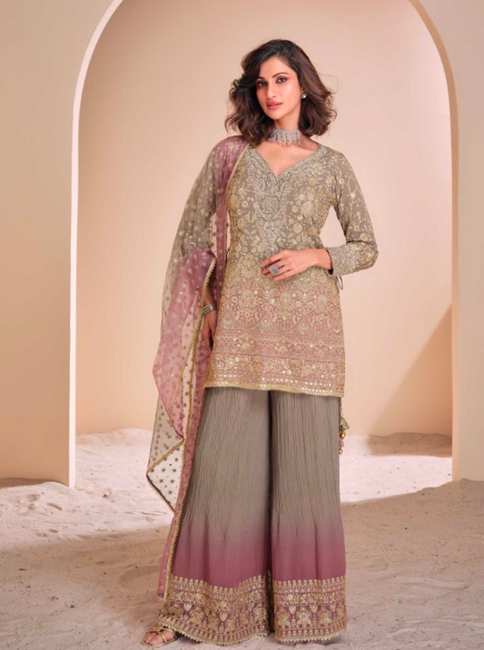 Matrut  | Frosted Fable Mehendi Green Suit